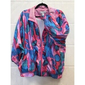 Vintage 1992 CHAVER Windbreaker L Abstract Colorful Jacket Retro 90s VTG